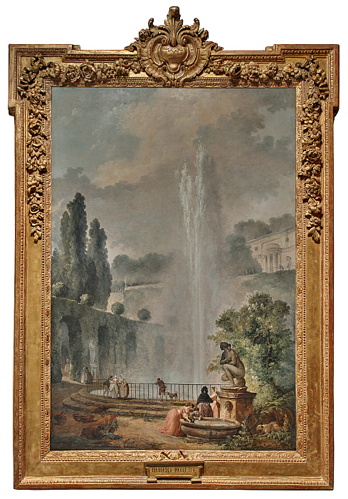 A Garden Landscape with a Villa Overlooking a Large Fountain Slider Image 2